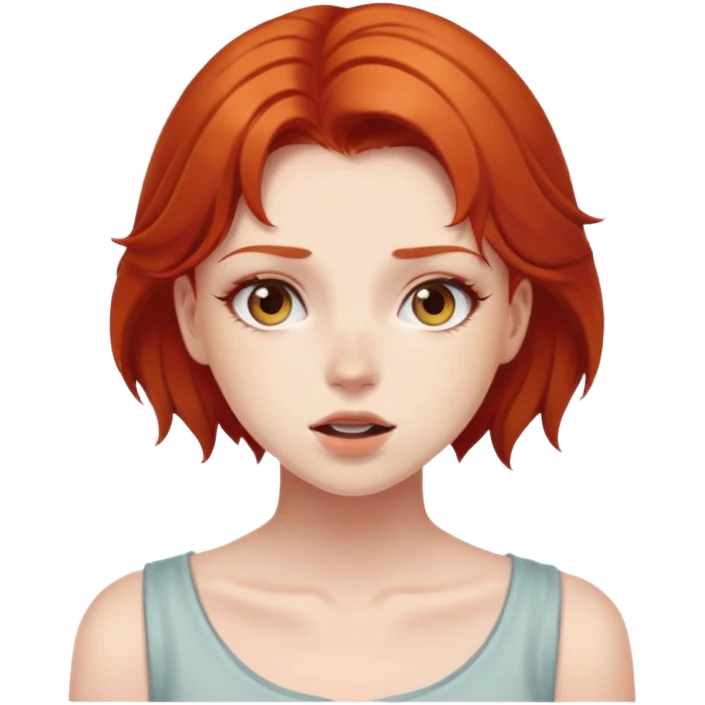 Redhead girl ahegao emoji