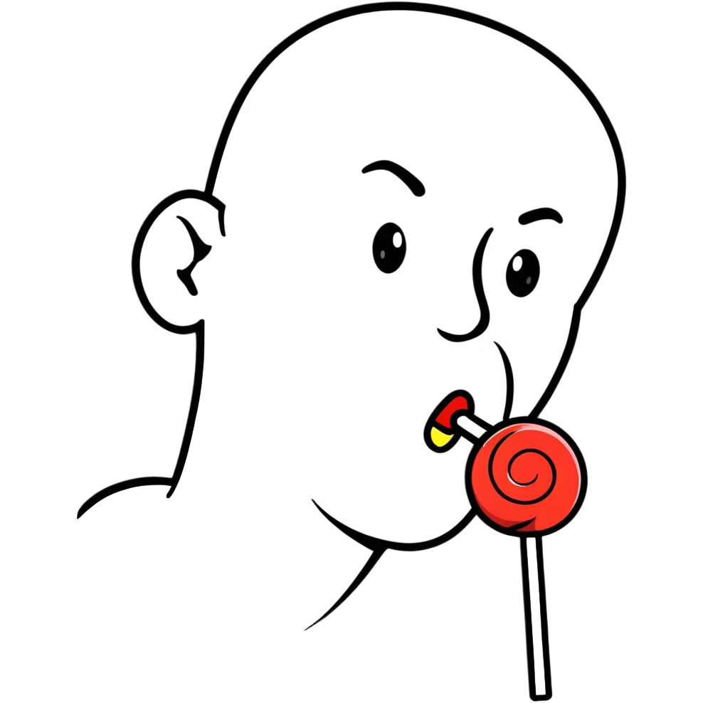 Man licking lollipop emoji