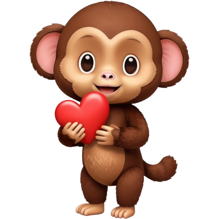 Cheburashka holding a heart in its hands emoji