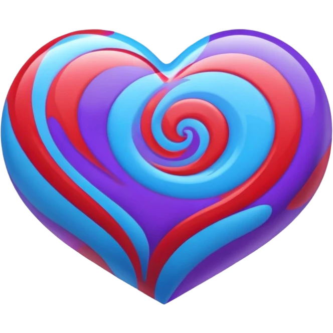 a heart with red, blue, and purple swirls emoji