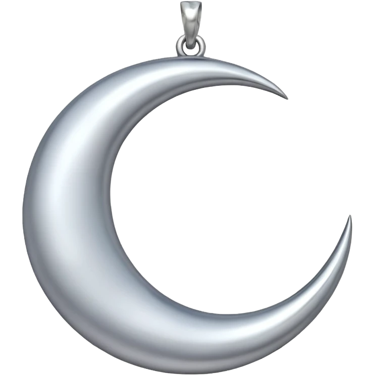 Moon charm – silver crescent moon emoji