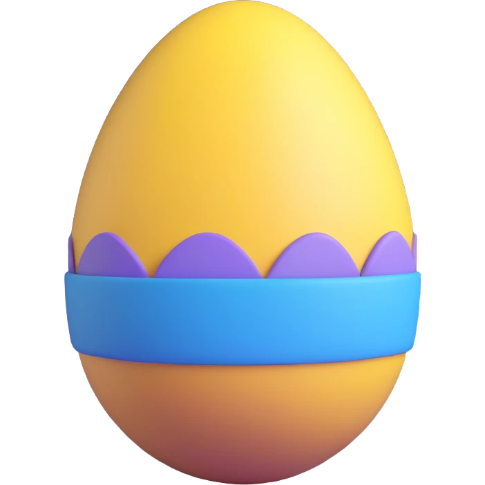 yellow and blue Easter egg emoji