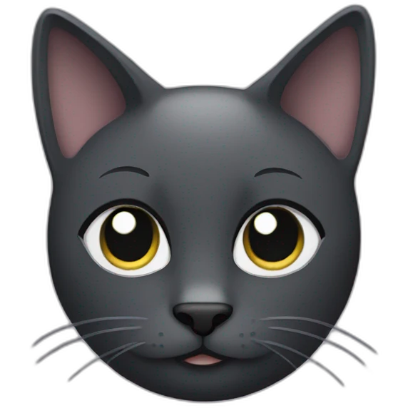 There is a Grey black cat face on love. emoji