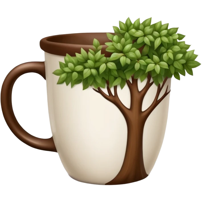 coffee cup with trees emoji