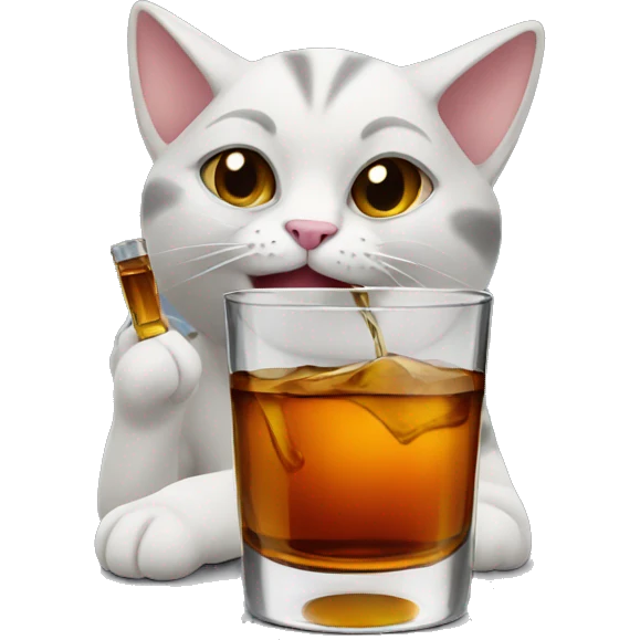 cats drinking whiskey emoji