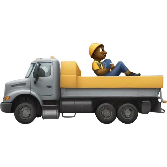 Sitting on a line truck  emoji