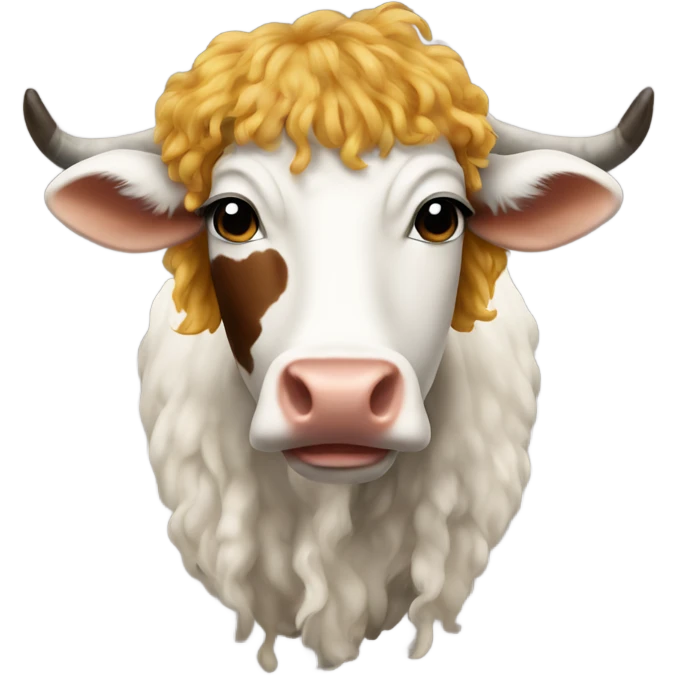 Cow with a 1770 wig emoji