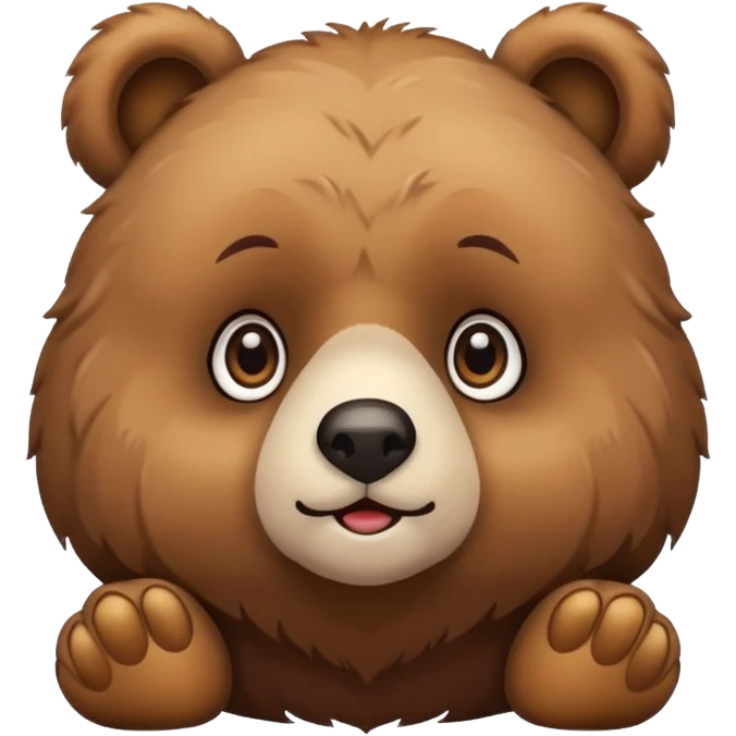 Adorable bear with big brown eyes  emoji