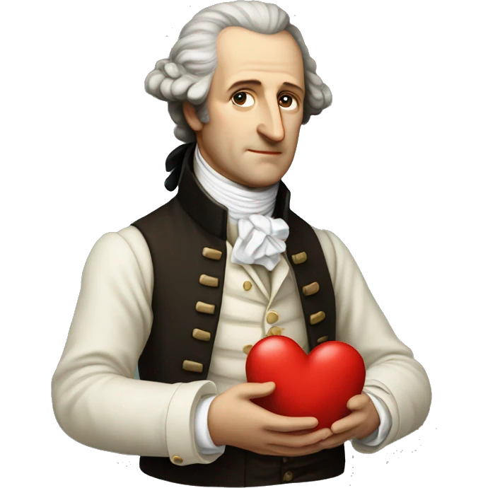 Goethe holds the heart in his hands emoji