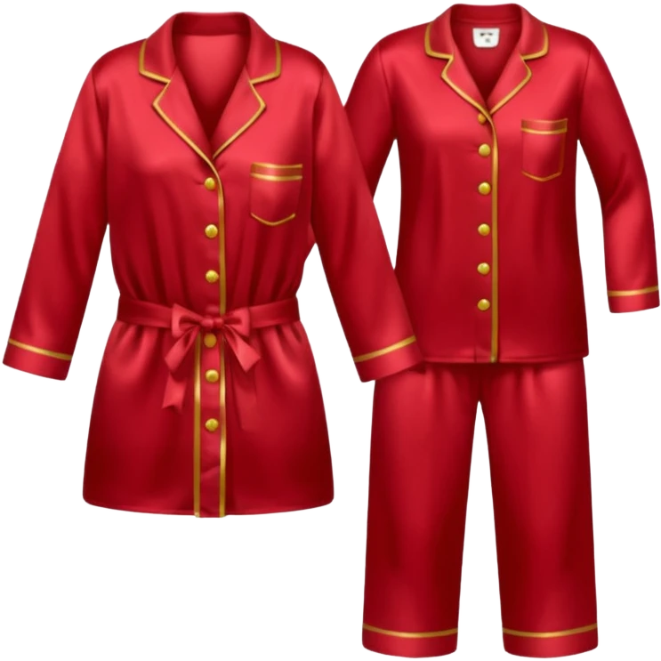 Pijama de satin color rojo oscuro  emoji