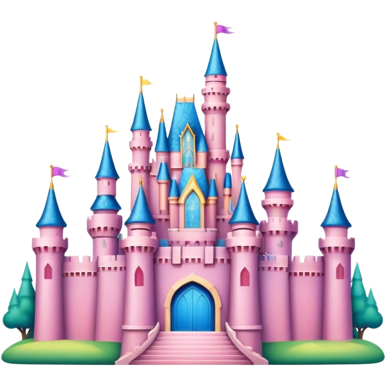 Disney castle with princesses on the the outside  emoji