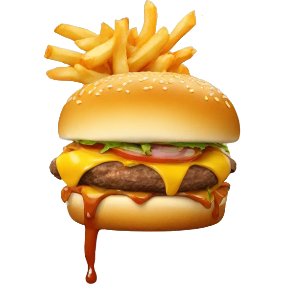 poutine qui manges un burger emoji