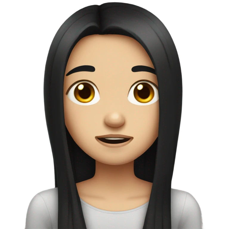girl with black hair is crying  emoji