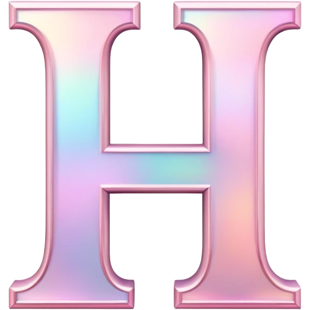 Iridescent pastel pink romantic formal elegant sophisticated cultured neat pretty beautiful nifty cute Font setting icon with letter H emoji