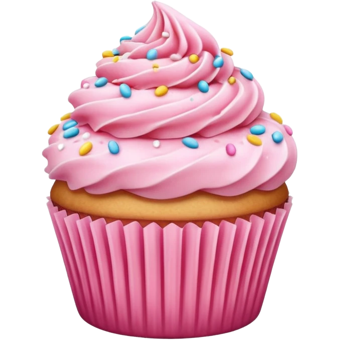 Cupcake with pink icing emoji