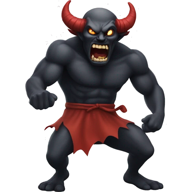 Demon shaking up and down emoji