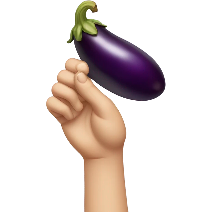 Eggplant gripped by a hand emoji