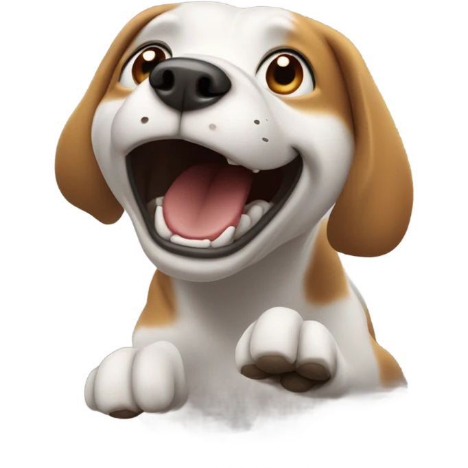 Dog playing football emoji