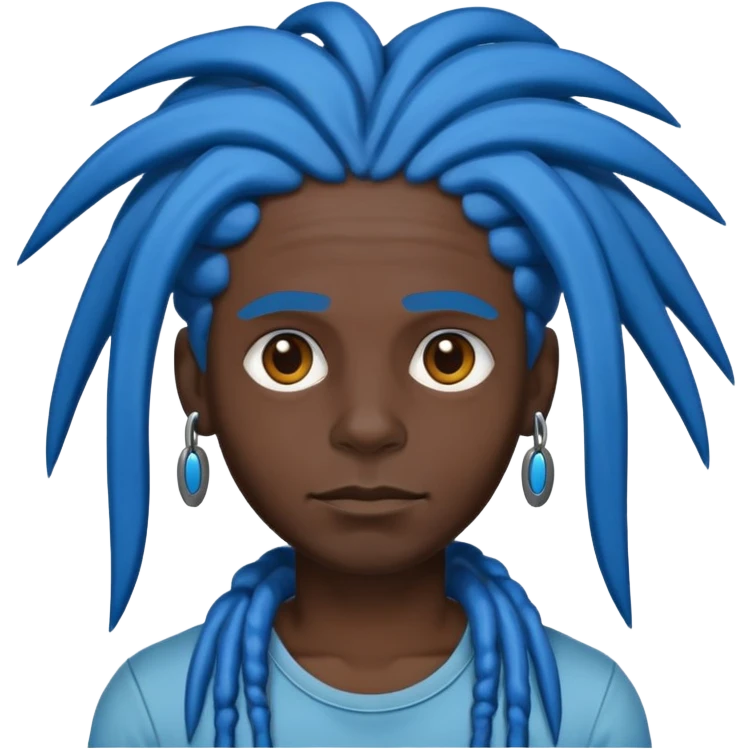 a black person with blue dreads. emoji