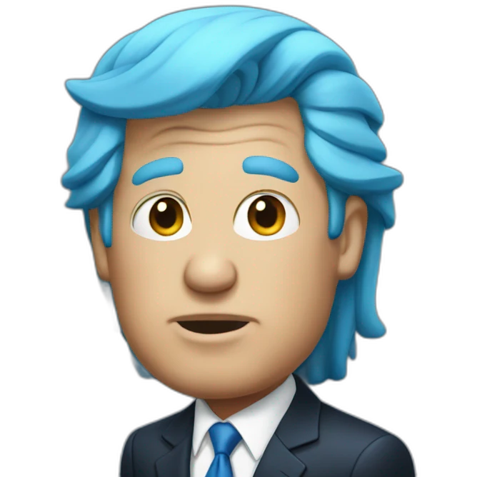 Donald trump but he has blue hair emoji