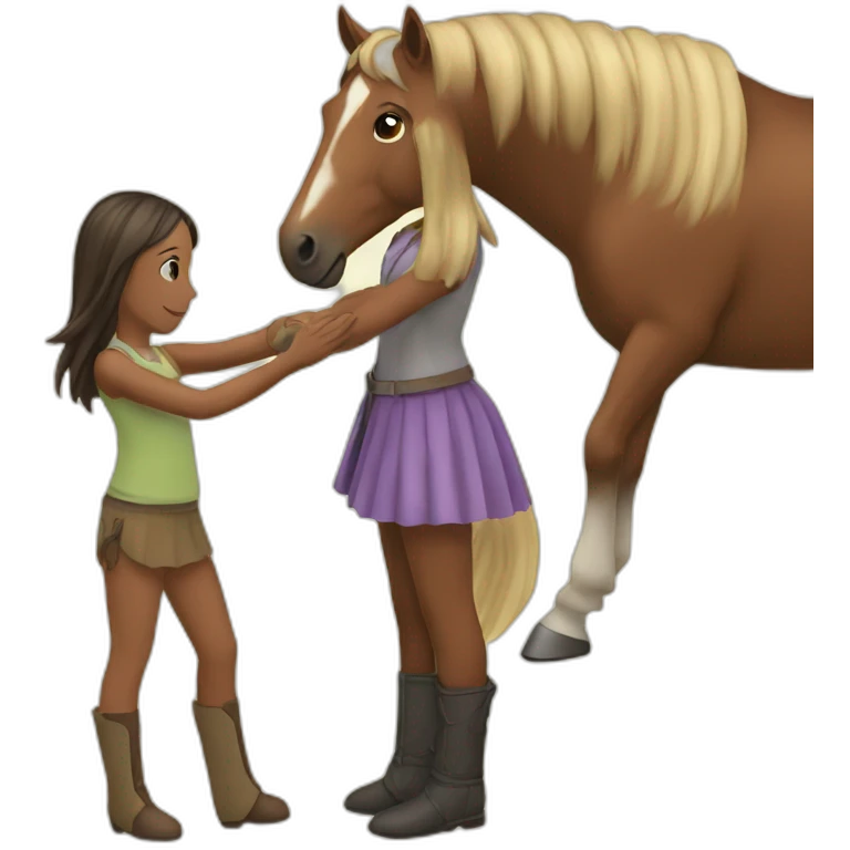 Horse-and-girl emoji