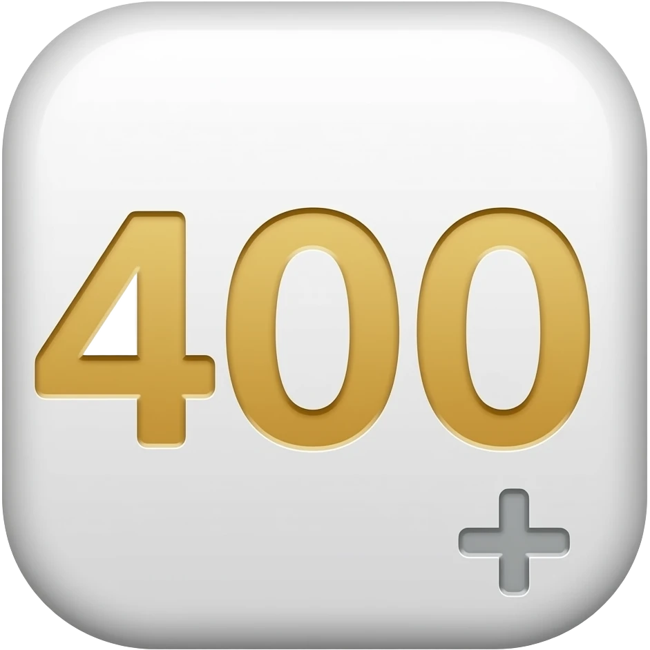 draw a 400 with the + sign after emoji