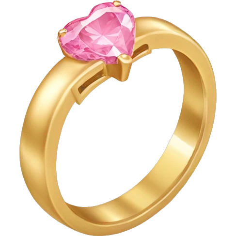Sliver ring with a pink heart diamond emoji