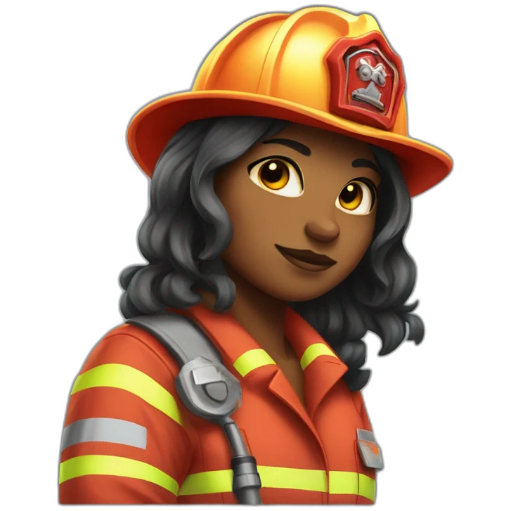 Buffed Catloving girl Firefighter emoji