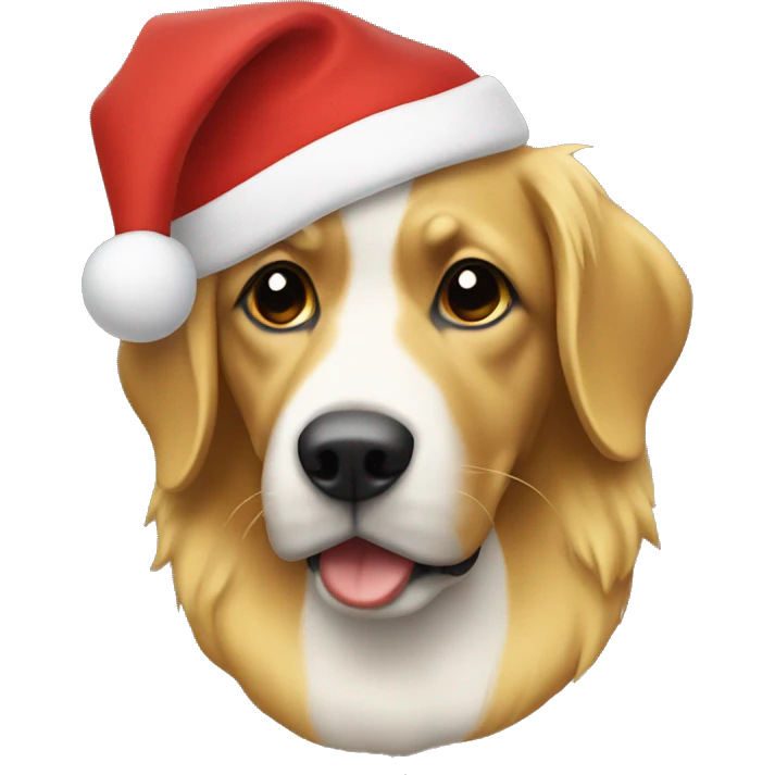 Goldie with christmas hat emoji