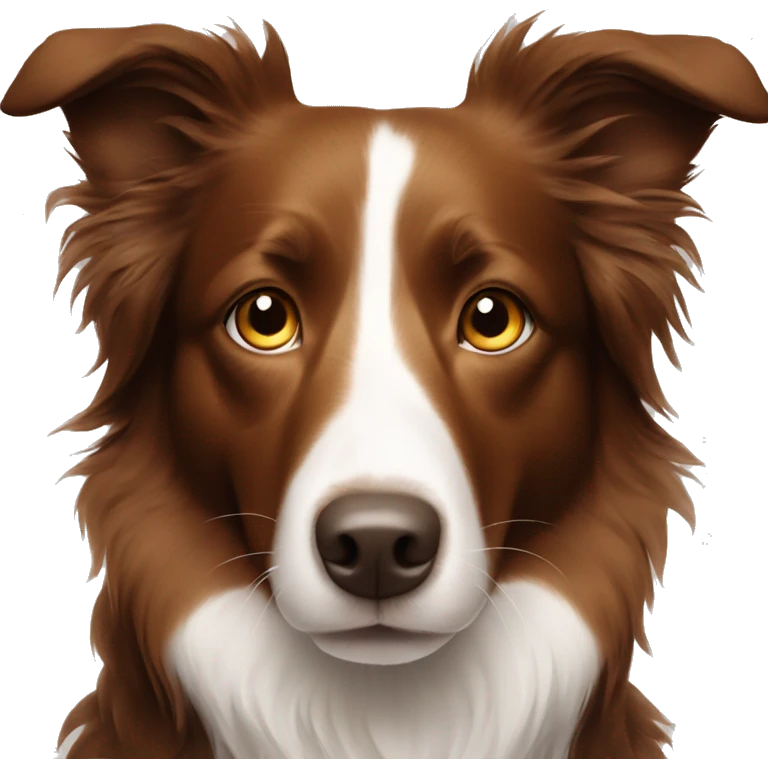 Brown border collie with freckles  emoji