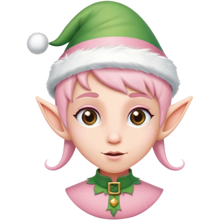 Pastel pink Christmas elf  emoji