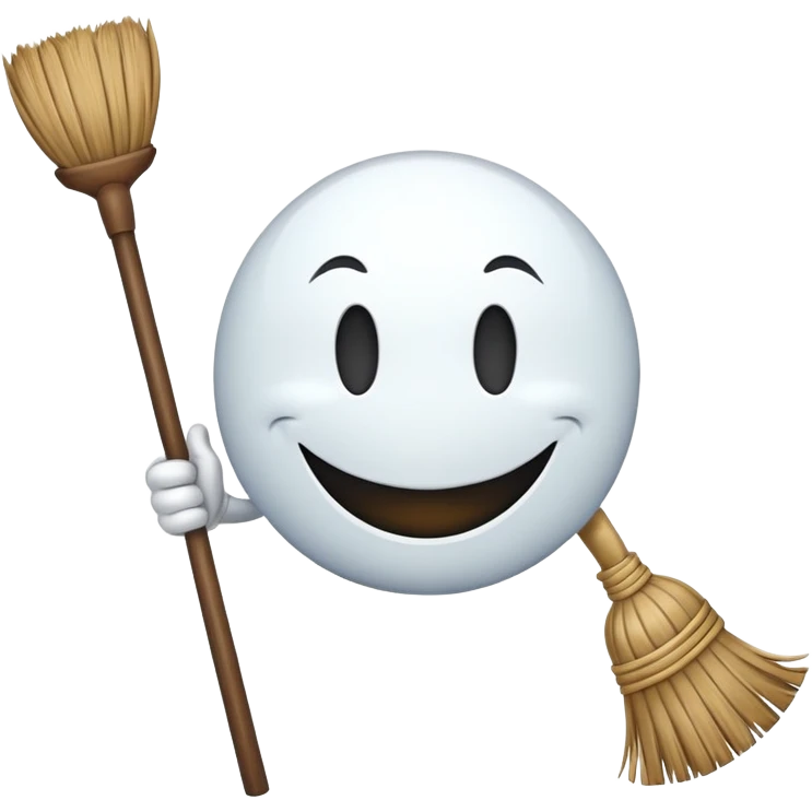 smiley face with shiny theeth with hands and brumstick emoji