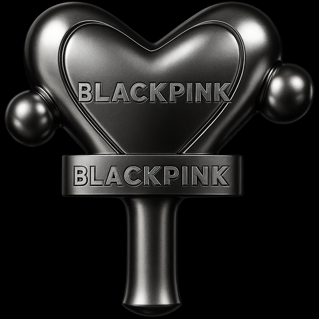 Add the BLACKPINK logo to the object, keep the style consistent with the original image. emoji