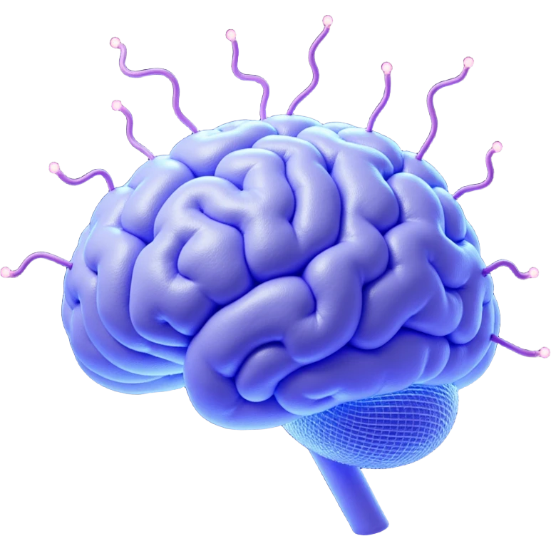 brain simple electric with wires emoji