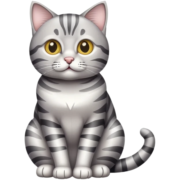 Silver tabby cat sitting emoji
