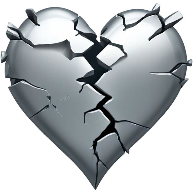 silver broken heart emoji