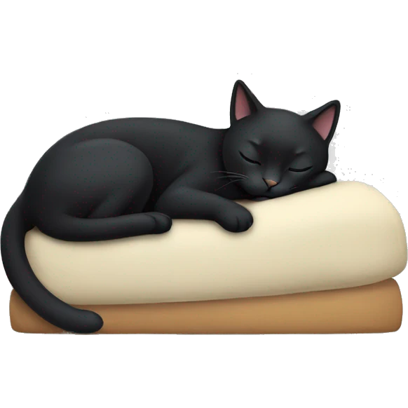 black cat sleeping emoji