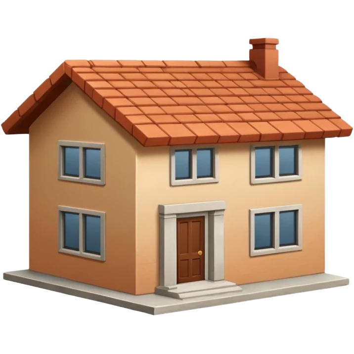 house no trees  not wooden like cartoonish almost only the front emoji