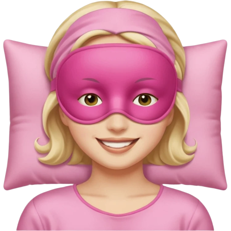 relaxed with pink sleep mask face emji emoji