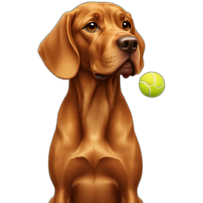 vizla dog with tennis ball emoji