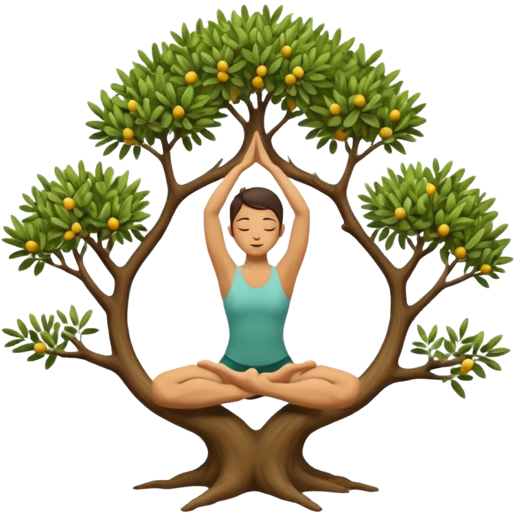 icon on the theme of yoga classes. image of a person in tree asana pose emoji