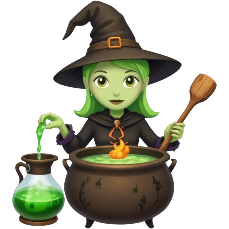 green witch cooking potion emoji
