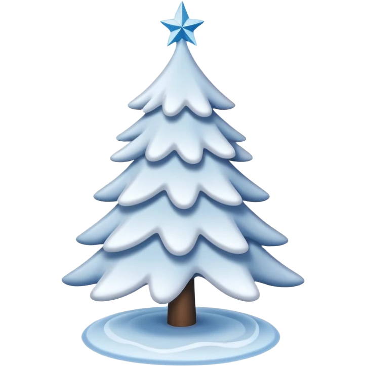 White christmas tree with cold theme decoration  emoji