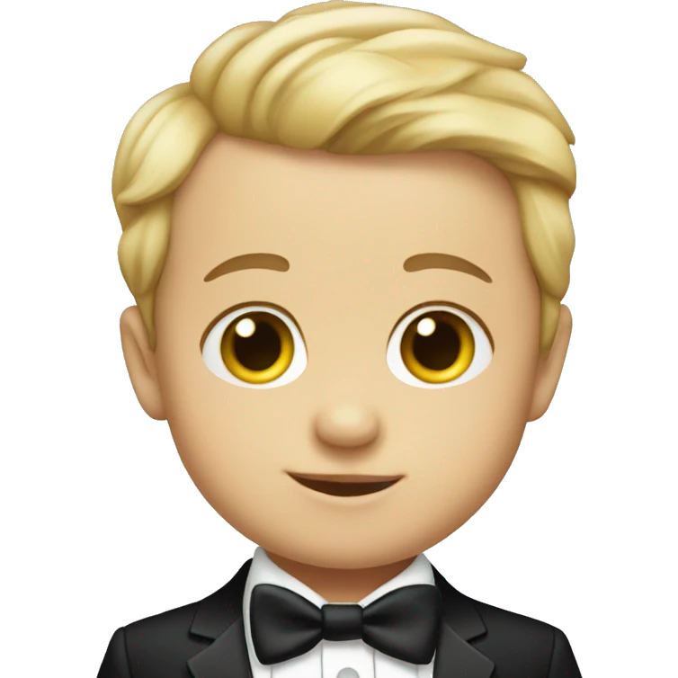 Baby boy with tux emoji