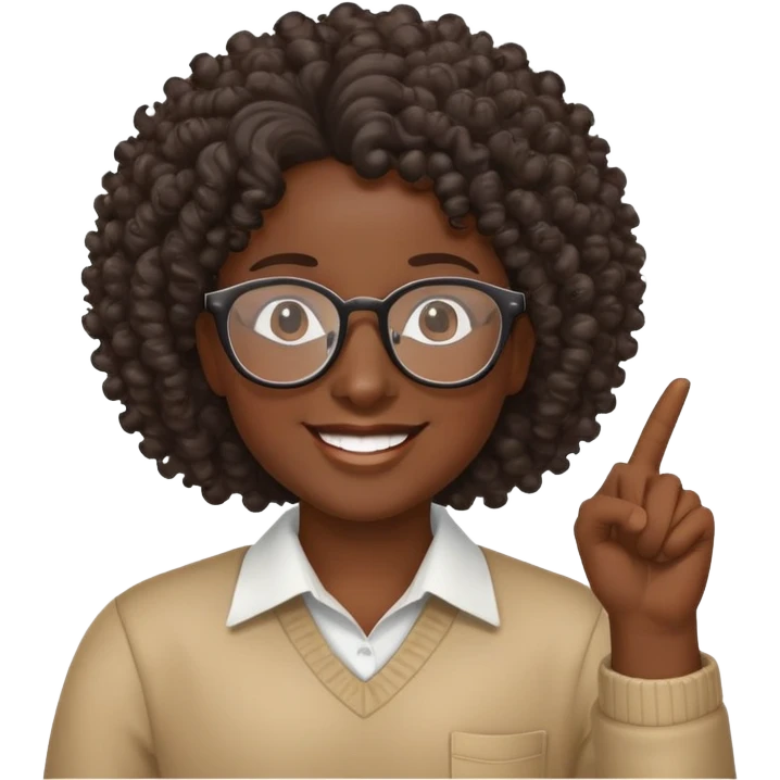 Combine please these two emojis(🤓🧑🏾‍🦱) and this hand sign to it ☝️ emoji