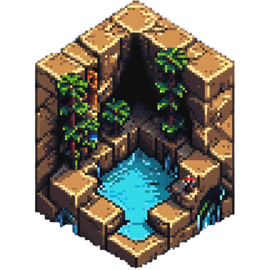 isometric Minecraft mineshaft emoji