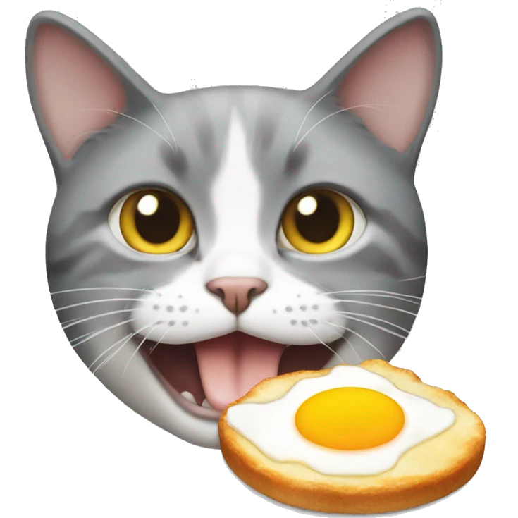 a cat that eats fried eggs emoji