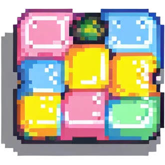pixelated chewing gum in vibrant colors emoji
