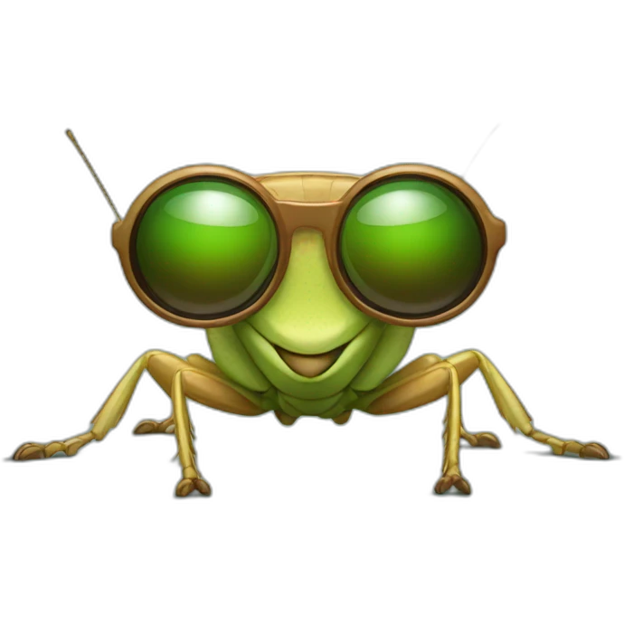 Grass hopper with sunglasses emoji