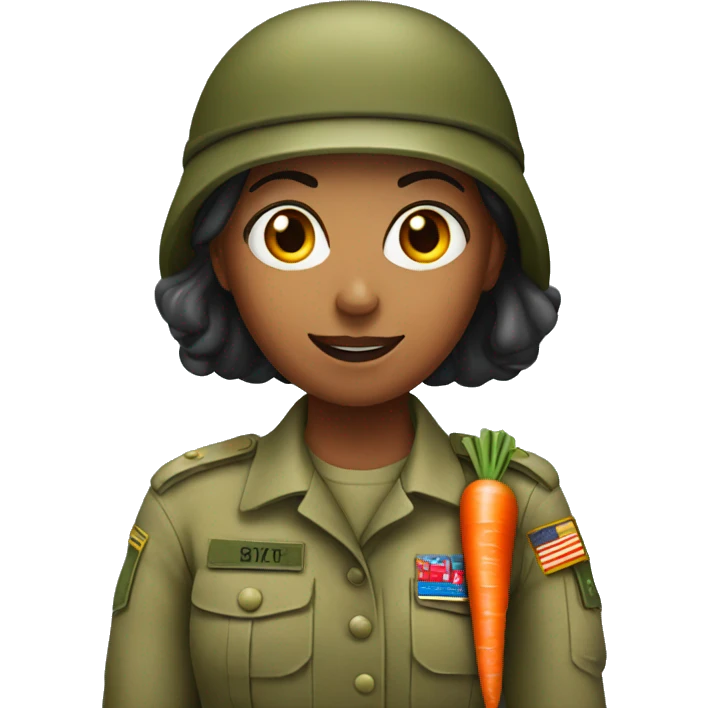 army woman holding carrot emoji
